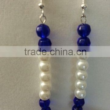 Vnistar sapphire and white pearl earings lady's long earrings wholeasle