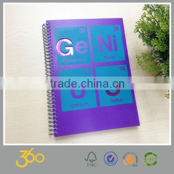 custom notebook, ring binder spiral notebook with colored paper