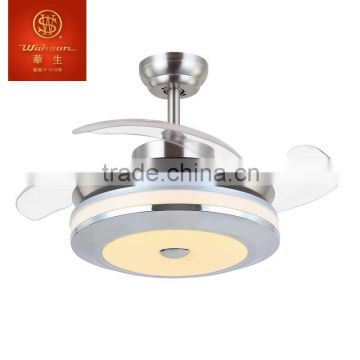 WAHSON brand 36 "4 hidden blade ceiling fan with single light FZD-90-107(D)