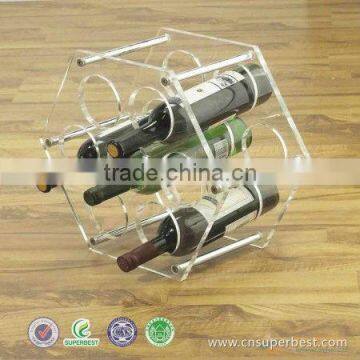 clear acrylic bottle wine rack