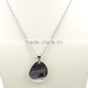 High Polished Stainless Steel Guitar Pick Pendant Necklace
