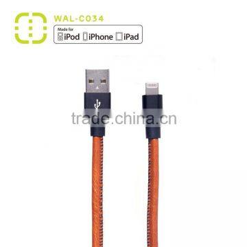 MFi 8 pin braided usb cable PU cable for charging and data transimission