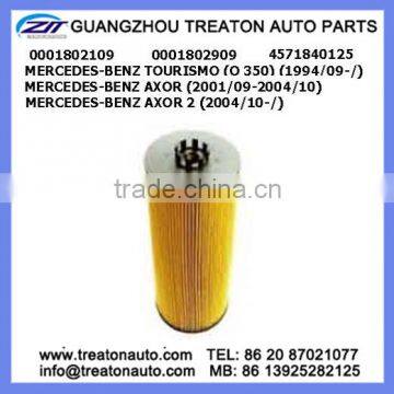 OIL FILTER 0001802109 0001802909 4571840125 FOR BENZ TOURISMO(0 350)94- AXOR 01-04 AXOR 2 04-