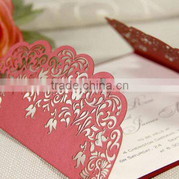 Intricate Lace Laser Cut Gatefold Evening Wedding Invitation Handmade Personalized With Envelope Many Colours