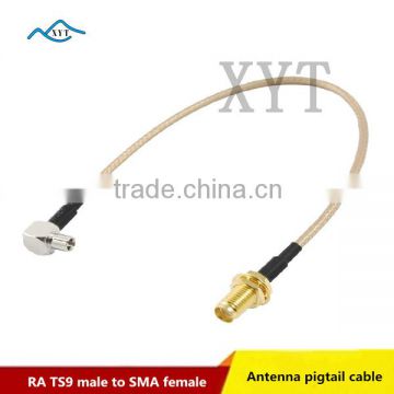 Factory Price TS9 male to SMA female rg178/rg316 pigtail cable for huawei 3g modem