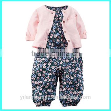 Top quality romper clothing baby girl jumpsuit with Cardigan soft cotton baby romper                        
                                                Quality Choice