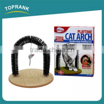 Wholesale cat toys plush mouse bristles cat arch self grooming cat toy