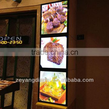 2014 new alibaba restaurant takeaway light up led fast food menu board