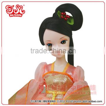 11.5 inch 3d pvc cartoon girl doll Chinese style
