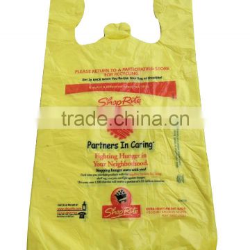 PE supermarket t shirt bag customized shopping bag
