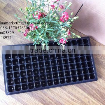 Custom Strong Quality Black Shining PS Plastic Flower Seed Starting Trays 98 Cell 530*280*55mm