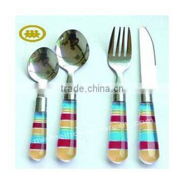 24pcs cutlery set with plastic handle