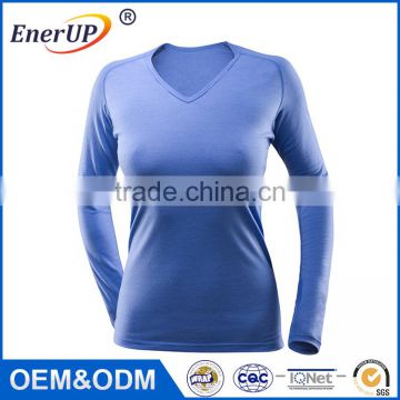 Antibacterial Comfortable Long Sleeve Running Sports Wear Apparel Woman T shirts Gym Wear