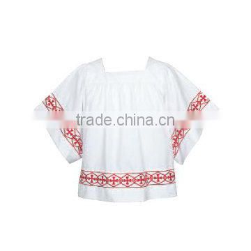 Religious Banded Square Neck Surplice with different color embroidery