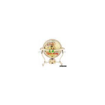 three-legged golden short stand ivory white globe