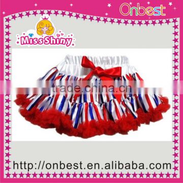 Flag red white and bule pettiskirt with bows for girls
