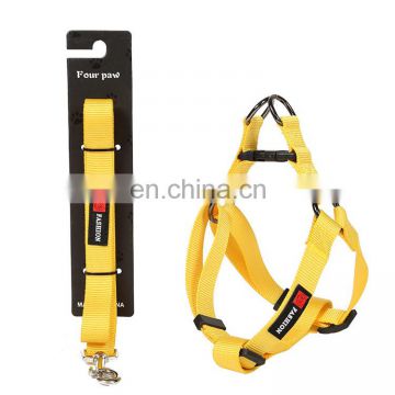 Hot Selling Pet Products Nylon pet dog chest back harness set with leash