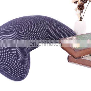 Factory price blue good neck protection C shape multi functional pillow soft waist cushion with food grade Polystyrene filling