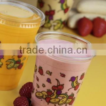 12oz China wholesale eco-friendly PET plastic cup for smoothie and cold juice