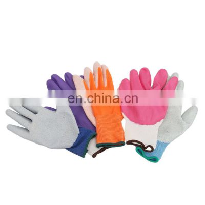 Sunnyhope custom logo Colored Polyester Liner nitrile coated work gloves