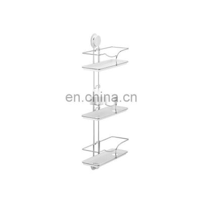 Functional good quality corner bathroom shower shampoo rack with suction cup 3 tier bathroom wire rack