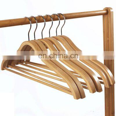 Manufacturer wholesale high quality custom retail shops display bamboo wood hangers suit for clothes store shops