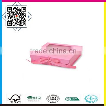 Nice pink color paper box with clear lid