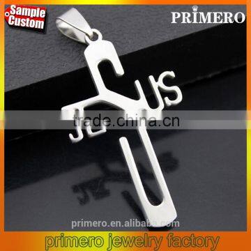 Fashion JESUS Cross 316L Stainless Steel Necklaces & Pendants Leather Chain Jewelry