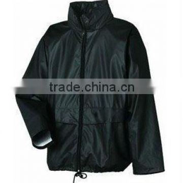 Fashionable men rain suit pvc coating