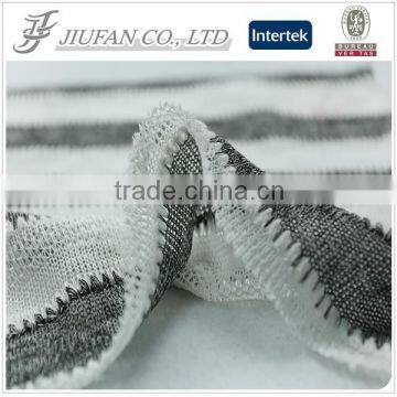 Jiufan Textile Polyester Yarn Dyed Strip Soft Touch 100% Polyester BLK& White Textile Fabric for Clothing