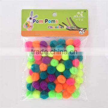 Factory supply DIY crafts acrylic fluorescent pompoms toys for kids or wedding party decoration