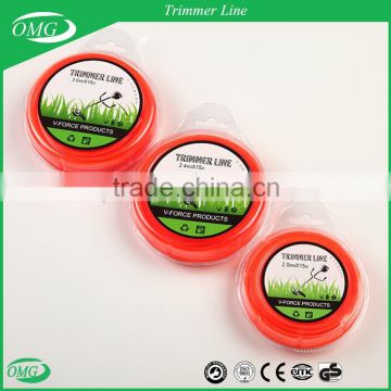 Blister Donut Packing 2.0mm / 2.4mm / 3.0mm X 15M Nylon Grass Trimmer Line for Brush Cutter
