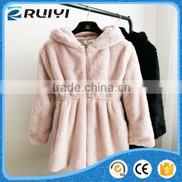 fashionable ladies clothing imitation fur winter thick warm long coat with hood