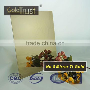 supply mirror ti-gold finish stainless steel sheets for elevator building decoration and wall panels