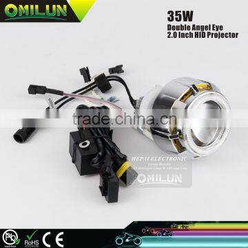 35W 2'' inch Universal Motorcycle Headlight with Double Angel Eyes