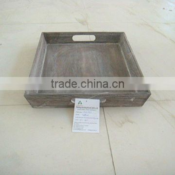 natural solid wooden tray for gifts or food