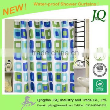 Transfer Print Water Resistant Polyester Shower Curtains