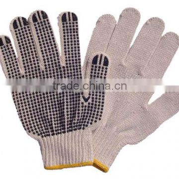 cotton wtih PVC dotted working gloves,dotted on plam