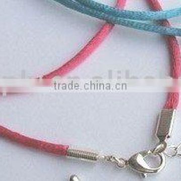 mixed colors satin cord necklace with lobster claw clasp