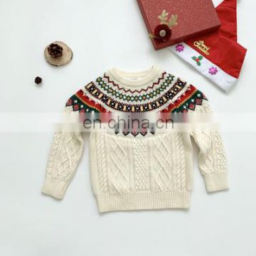 Children's Christmas sweater Cotton jacquard children's sweater
