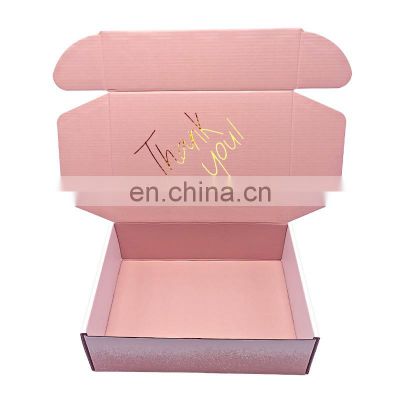 Custom Logo Printing Personalised Ecommerce Cardboar Paper Boxes Pink Shipping Subscription Mailer Packaging Box With Logo