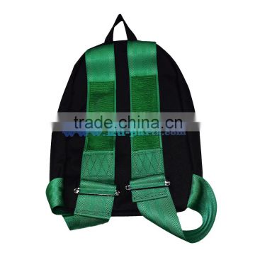 Green Sport School Bag With TA Seat Belt Bride Bag Racing backpack