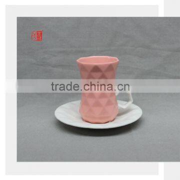 Wholesale Orange 110ml Color Clay Ceramic Coffee Cup and Saucer