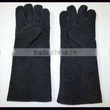 Black Leather Hand Gloves Welding Gloves /best quality taidoc