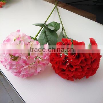 artificial silk flower red hydrangea for wedding