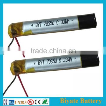 long working time powerful 3.7v 90mAh small lithium polymer batteries