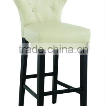 rubber wood legs pu bar chair