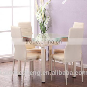 set furniture for square glass dining table with metal legs with 4 chairs for dining room used