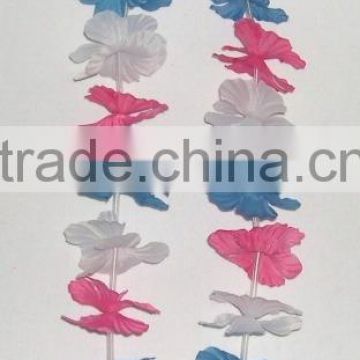 three color Flower lei for Mardi Gras flower lei party accessories