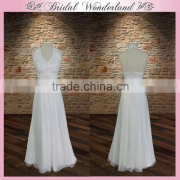 Halter embroidered chiffon bridesmaid dress patterns 2014
